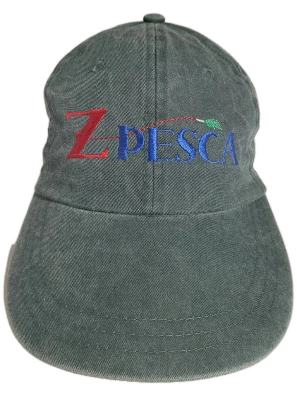 Z Pesca Baseball hat Embroidered Cap Leather Strap Adjust Green Sport Fishing